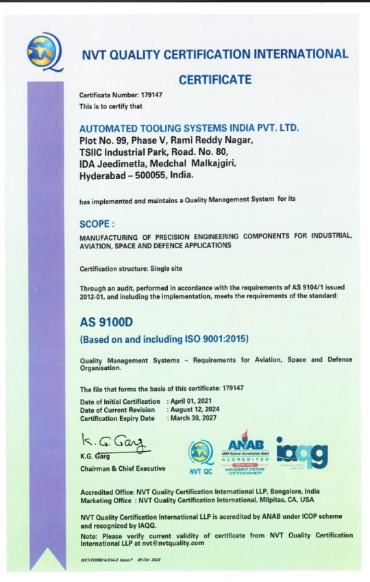 AS9100D-certificate